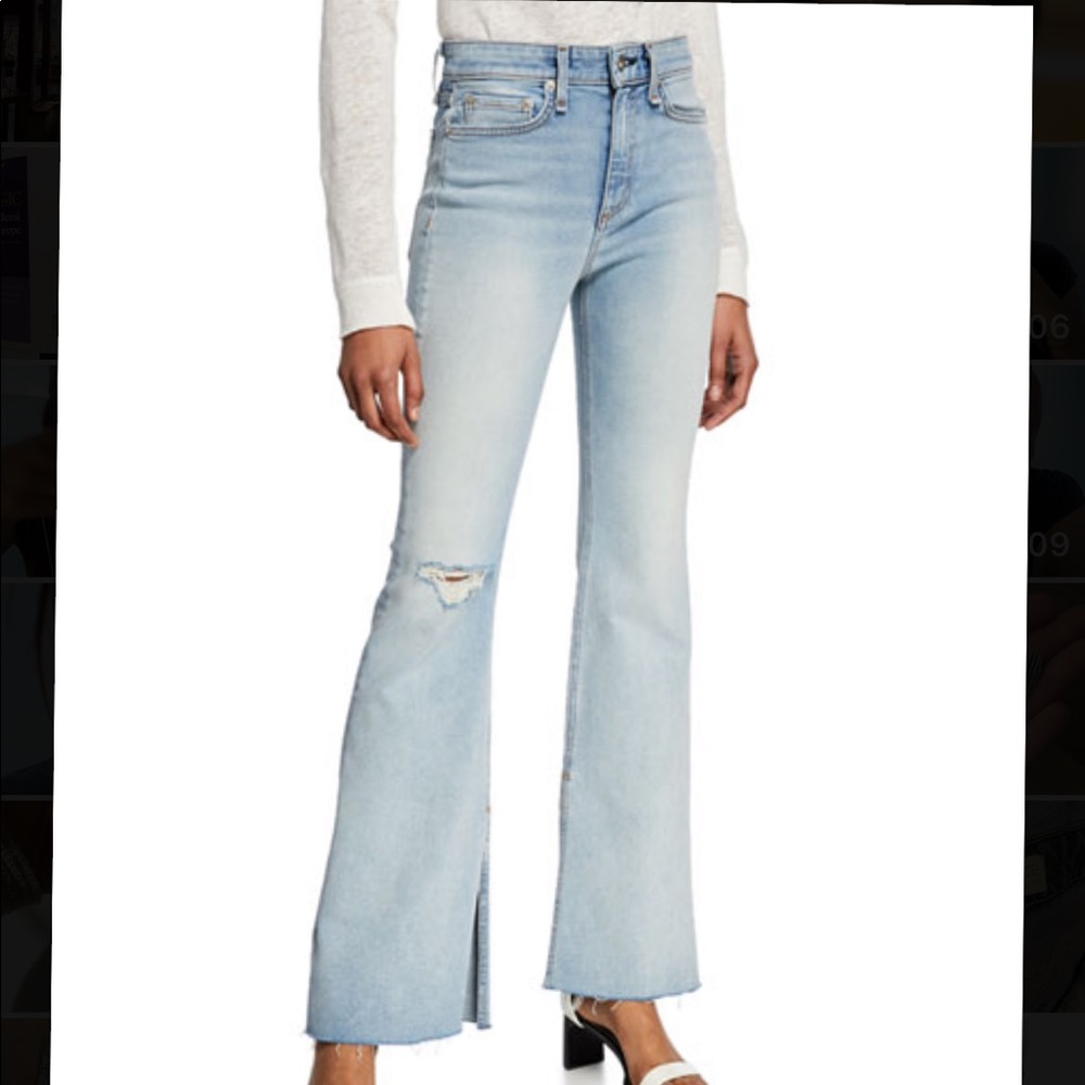rag & bone Light Blue Flare Jeans
